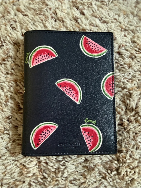 Coach Accessories - Coach Passport Cover with Pink & Green Watermelon Print